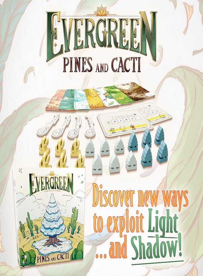 Horrible Guild: Evergreen: Pines and Cacti Expansion - Set of 2 Modular Expansions, Tree Growing Abstract Strategy Board Game, Ages 8+, Players - Image 3